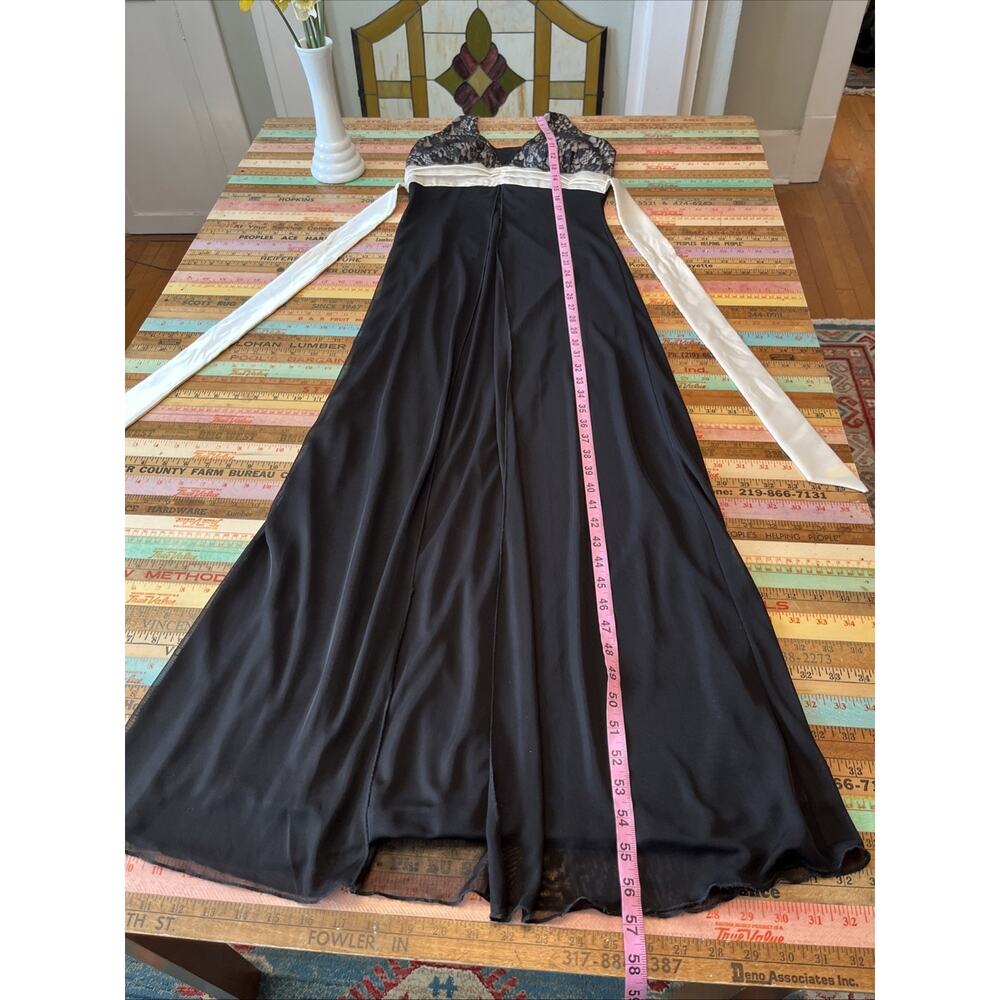 Vintage Taboo S M Y2k Halter Dress Lace Whimsygoth Sheer Babydoll Maxi Prom Hoco - Picture 12 of 15